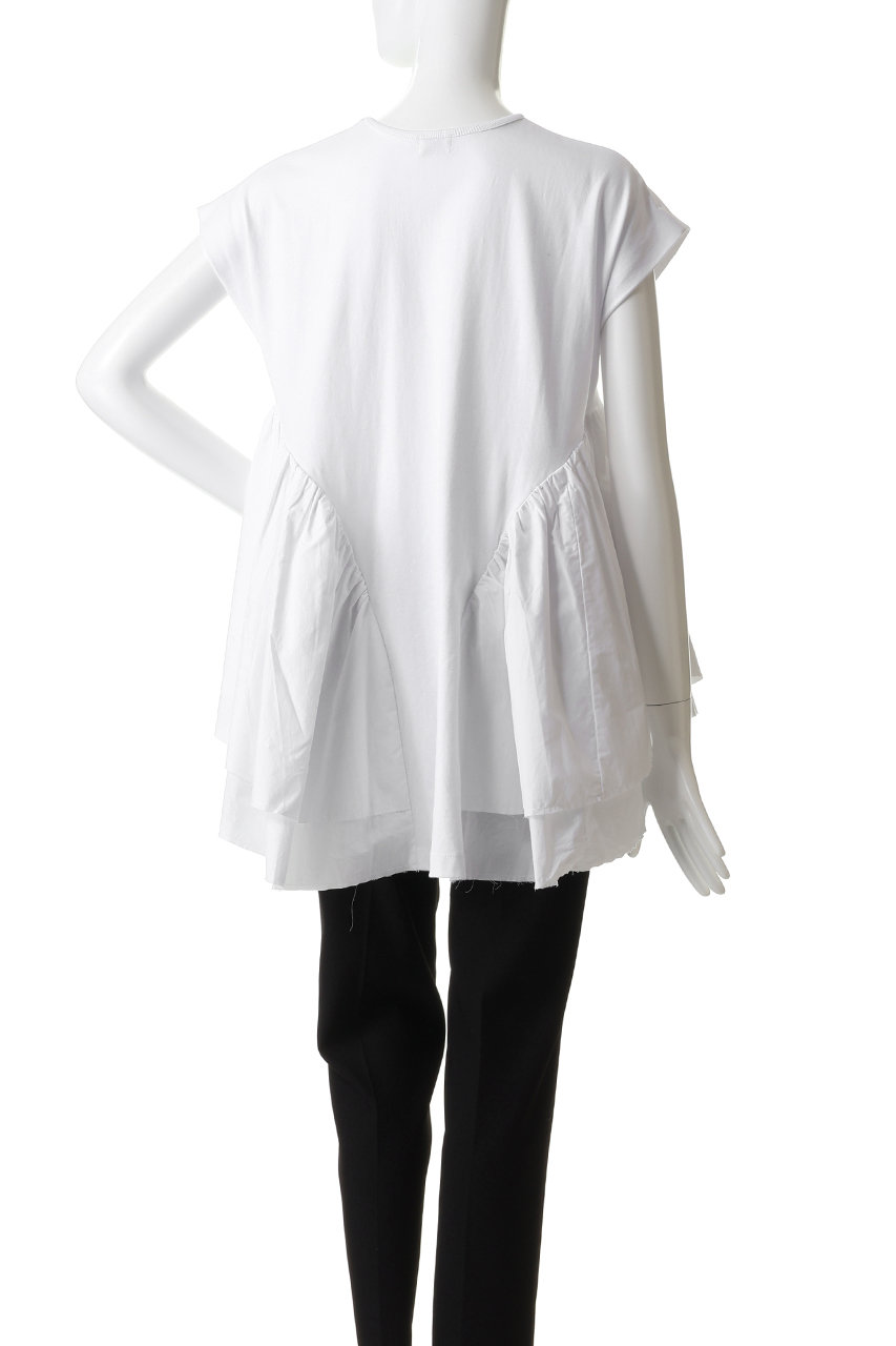 トップス MANOF DOCKING PEPLUM TOPS MANOF(マノフ)｜DOCKING PEPLUM CUT TOPS/WHITE の通販｜ELLESHOP