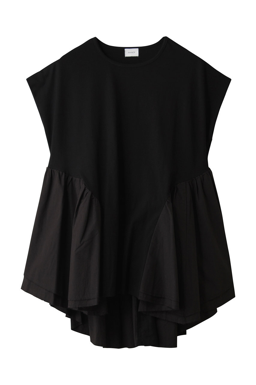 マノフ/MANOFのDOCKING PEPLUM CUT TOPS(BLACK/81105-1003)