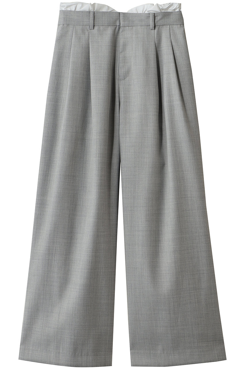 MANOF WAIST FRILL 2WAY PANTS (LIGHT GRAY, S) マノフ ELLE SHOP