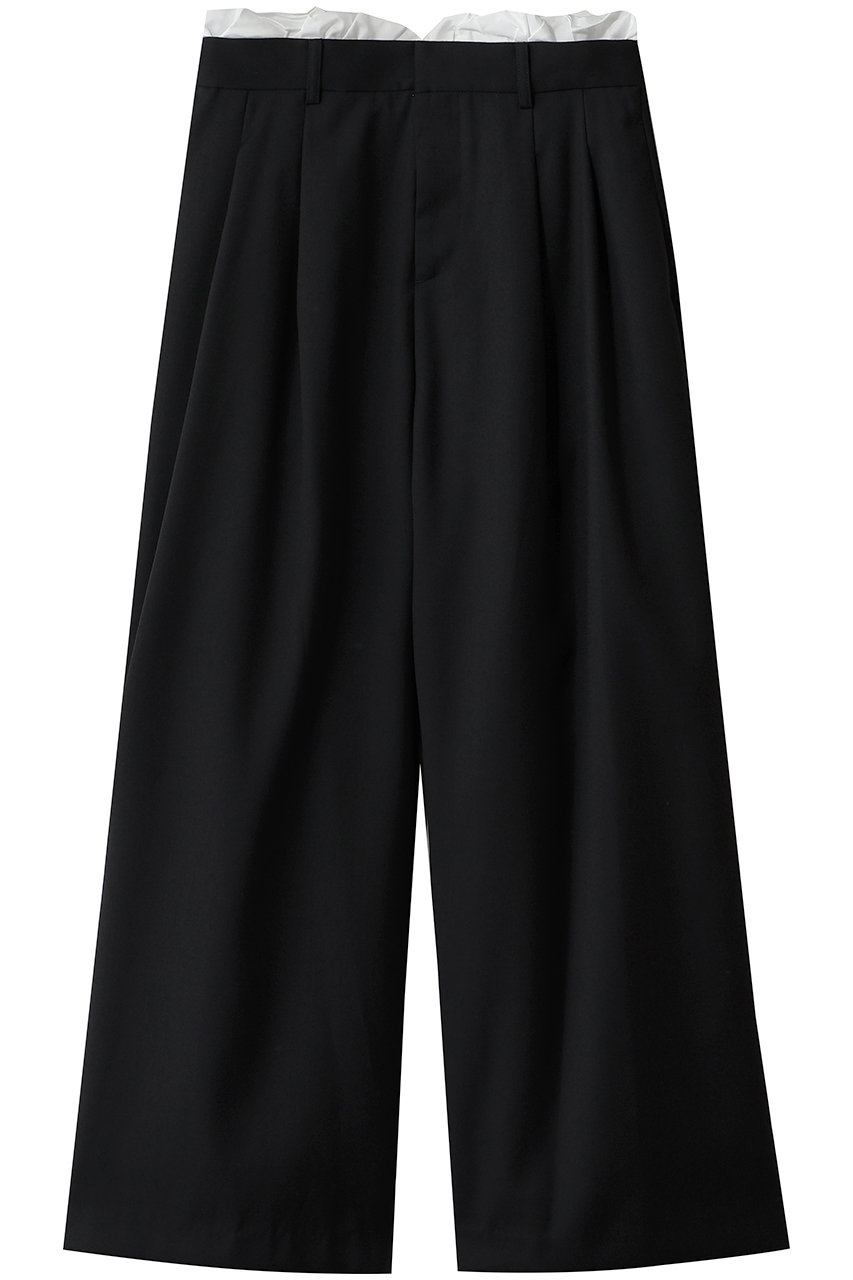 MANOF WAIST FRILL 2WAY PANTS (BLACK, M) マノフ ELLE SHOP