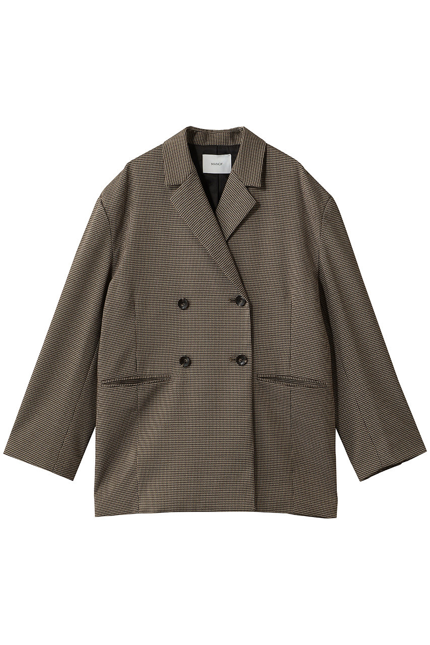 MANOF DOUBLE BREASTED OVER JACKET (MIX, S) マノフ ELLE SHOP