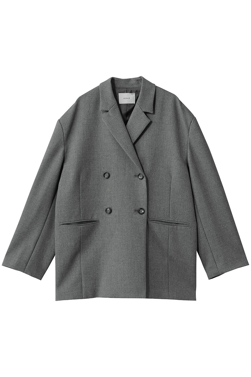 MANOF DOUBLE BREASTED OVER JACKET (GRAY, M) マノフ ELLE SHOP