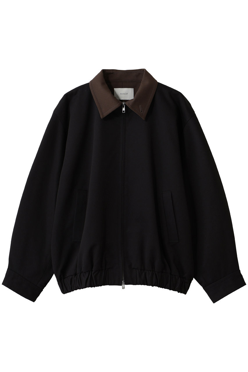 MANOF COTTON ZIP BLOUSON (BLACK, S) マノフ ELLE SHOP