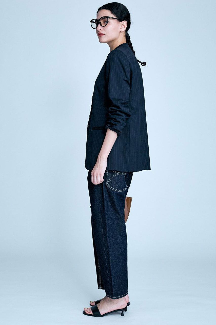 BRILL(ブリル)｜ウールピンストライプジャケット/ネイビー の通販