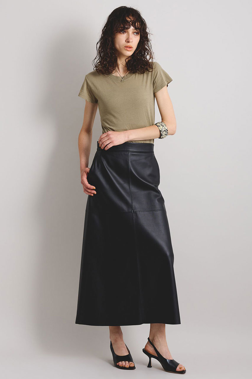 BRILL(ブリル)｜ラムレザースカート/ブラック の通販｜ELLESHOP