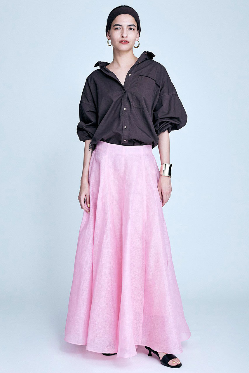 ebure リネン フレアスカート 38 極美品✨ ebure リネンシャンブレー フレアロングスカート 36(M