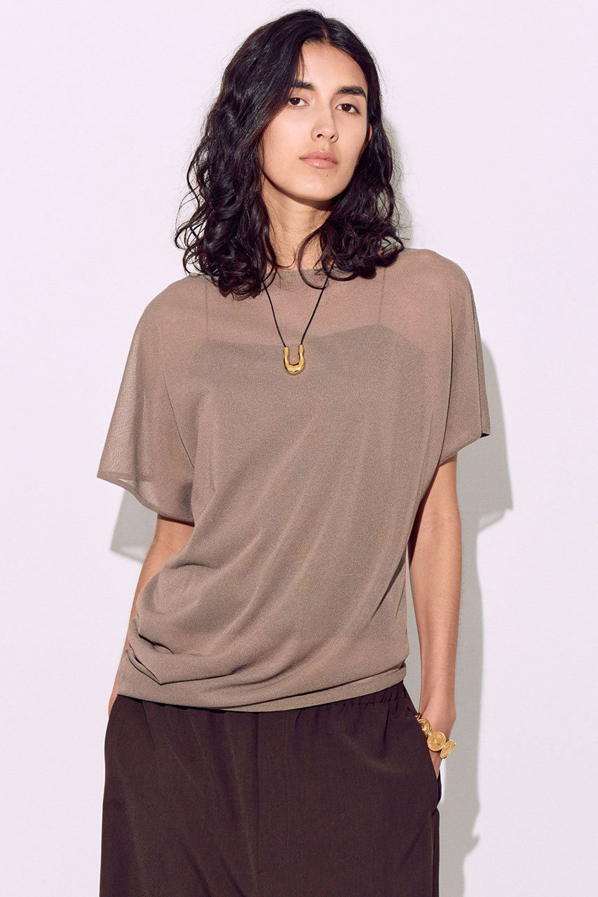 【BRILL】シアーアシンメトリープルオーバー BRILL(ブリル)｜シアーアシンメトリープルオーバー/グレージュ