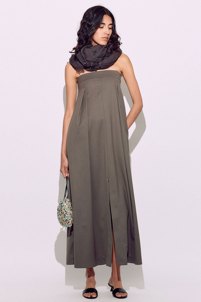 BRILL ストレッチベルトベアワンピース (グレージュ, 36) ブリル ELLE SHOP BRILL ストレッチベルトベアワンピース (グレージュ, 36) ブリル ELLE SHOP