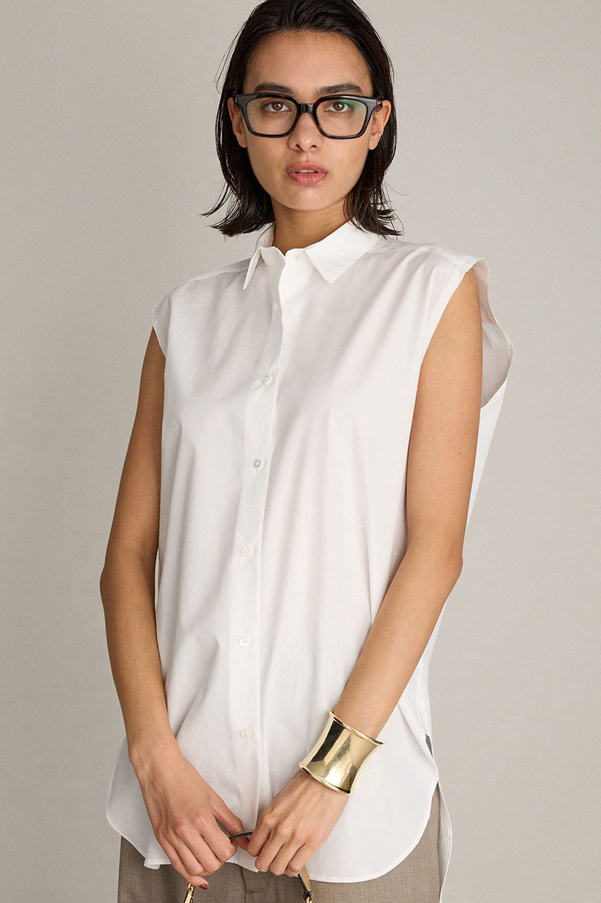 BRILL ノースリーブシャツ (ホワイト, F) ブリル ELLE SHOP BRILL ノースリーブシャツ (ホワイト, F) ブリル ELLE SHOP