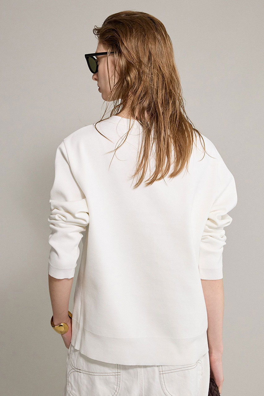 BRILL(ブリル)｜Vネックミラノリブカーディガン/ホワイト の通販