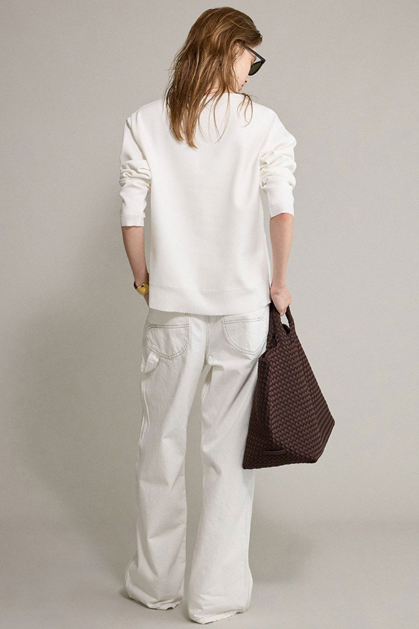 BRILL(ブリル)｜Vネックミラノリブカーディガン/ホワイト の通販