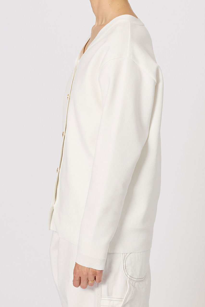 BRILL(ブリル)｜Vネックミラノリブカーディガン/ホワイト の通販