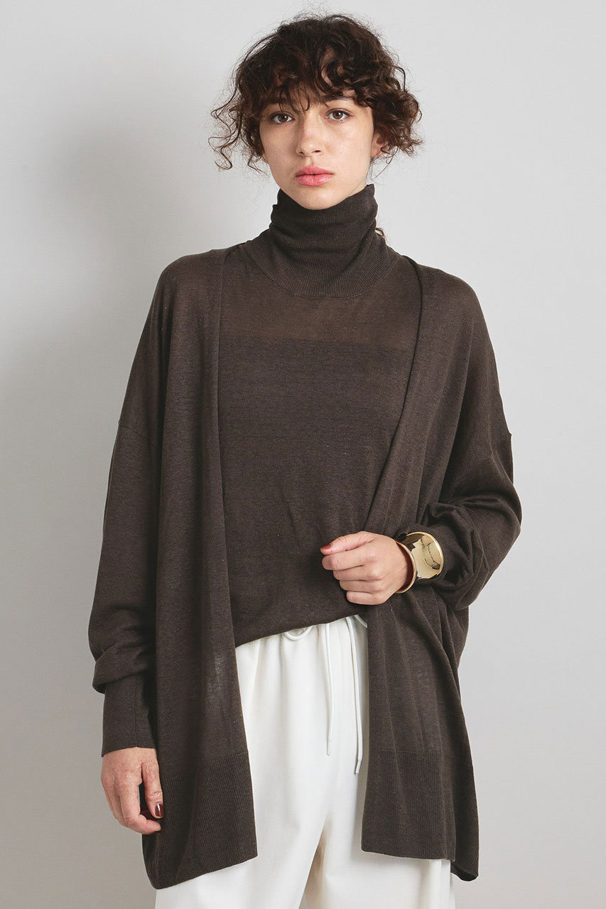 BRILL シルクリネンリラックスカーディガン (ブラウン, F) ブリル ELLE SHOP BRILL シルクリネンリラックスカーディガン (ブラウン, F) ブリル ELLE SHOP