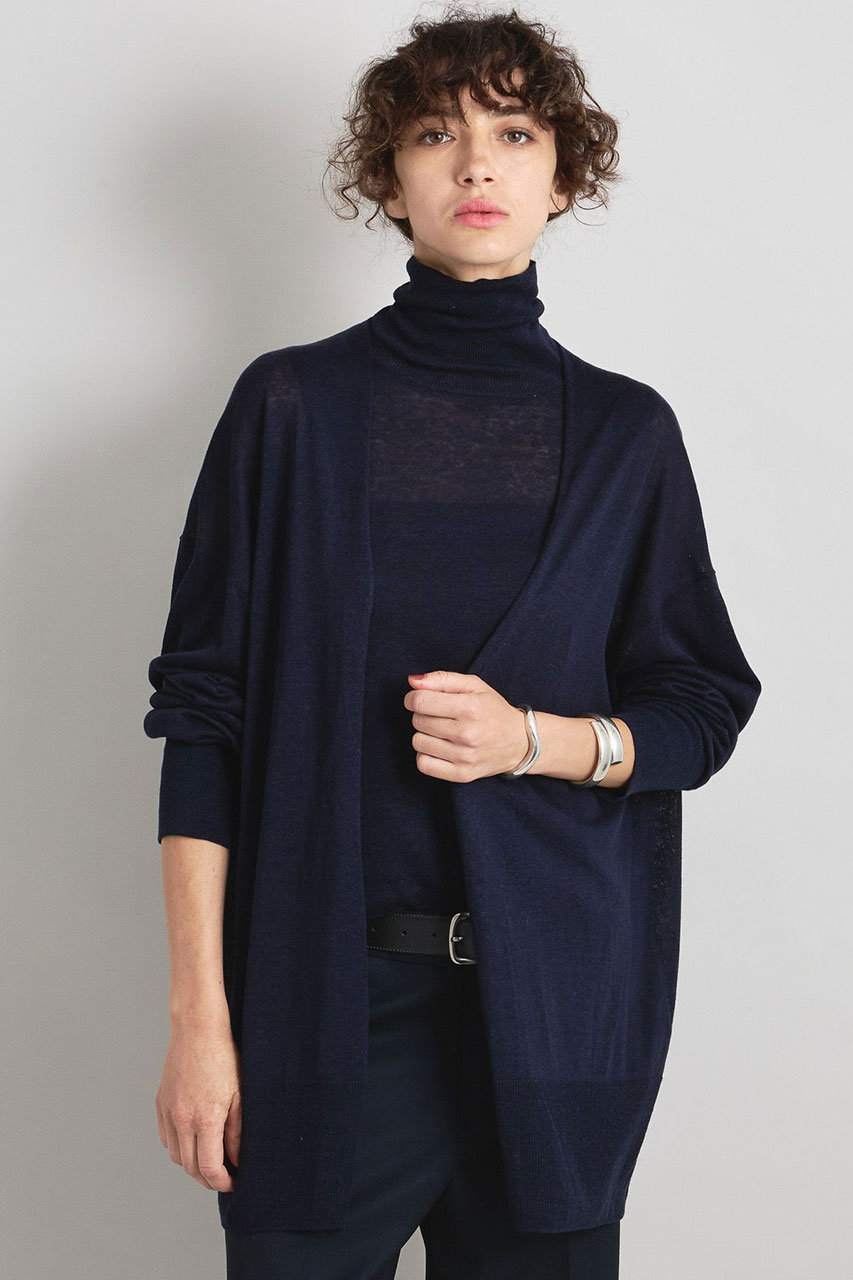 BRILL シルクリネンリラックスカーディガン (ネイビー, F) ブリル ELLE SHOP BRILL シルクリネンリラックスカーディガン (ネイビー, F) ブリル ELLE SHOP