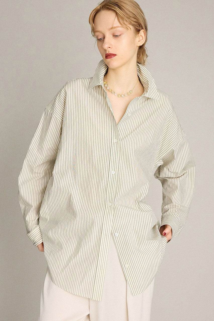 ブリル/BRILLのストライプオーバーシャツ(ホワイト/581928)