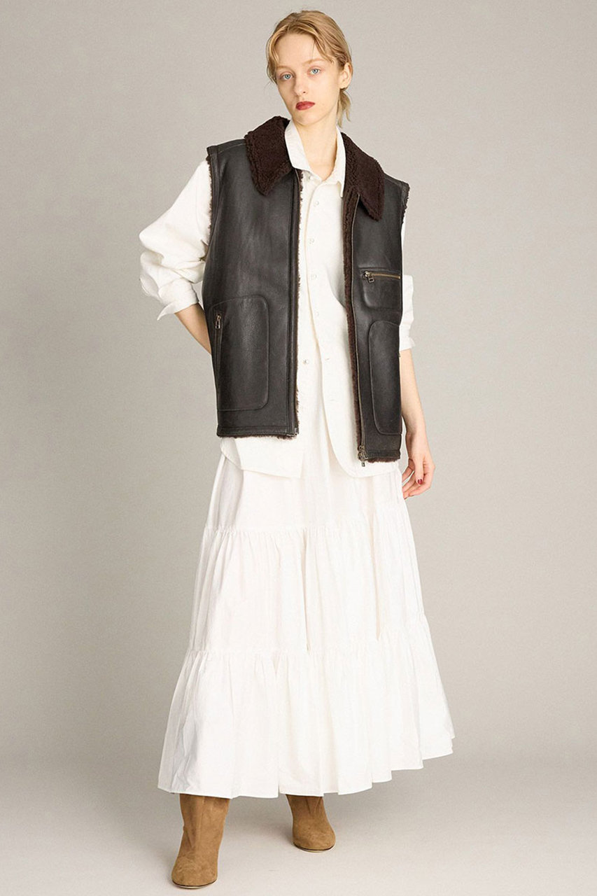 CRACKムートンベスト BRILL(ブリル)｜CRACKムートンベスト/ダークブラウン の通販｜ELLESHOP