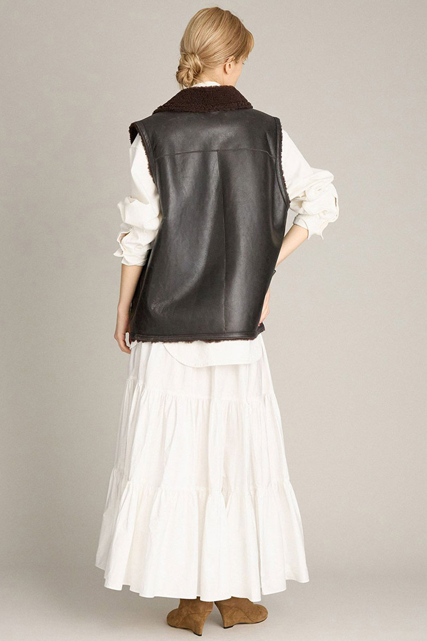 CRACKムートンベスト BRILL(ブリル)｜CRACKムートンベスト/ダークブラウン の通販｜ELLESHOP