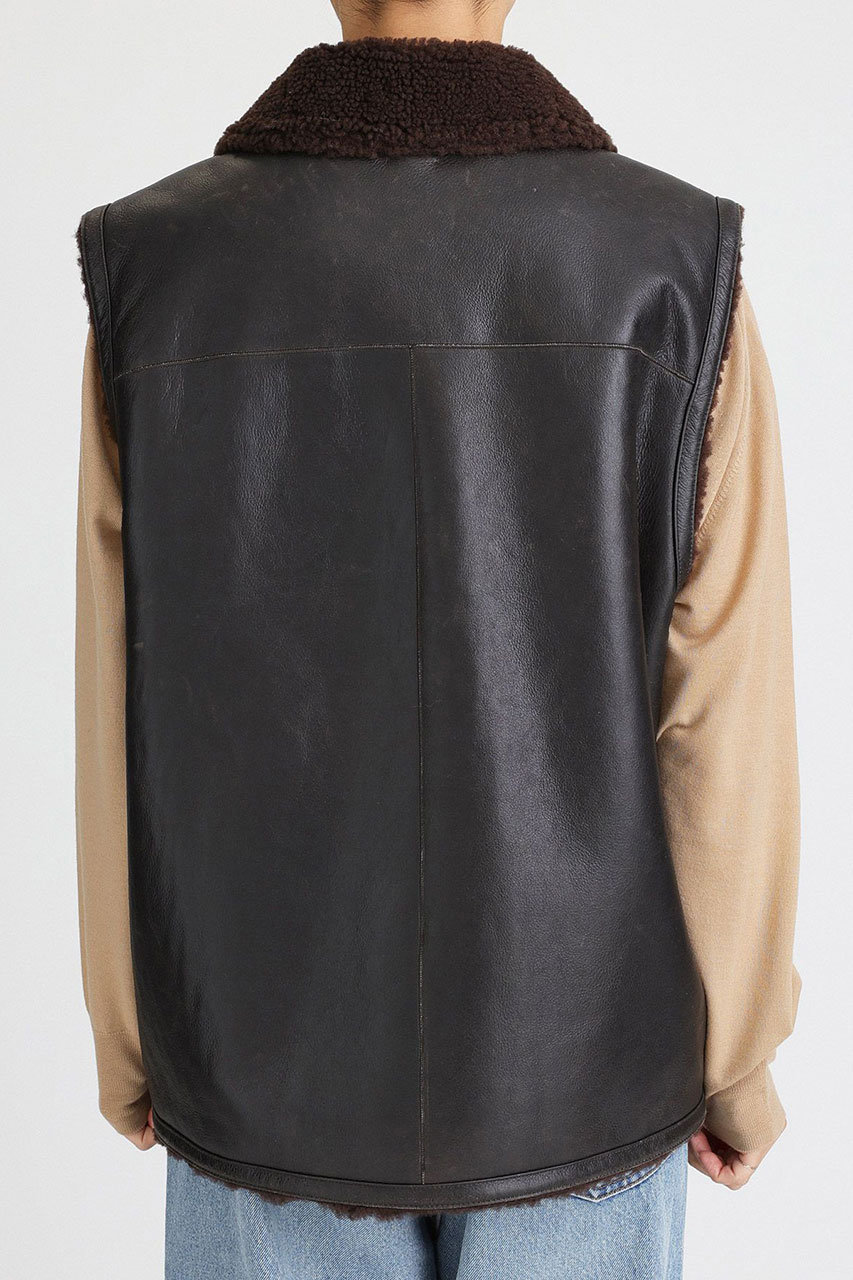 BRILL(ブリル)｜CRACKムートンベスト/ダークブラウン の通販｜ELLESHOP