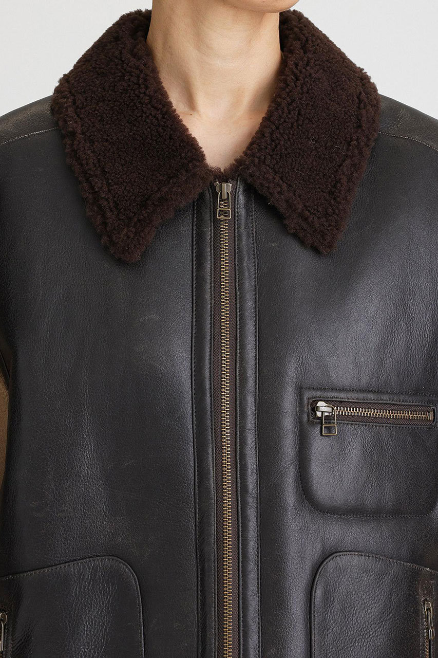 CRACKムートンベスト BRILL(ブリル)｜CRACKムートンベスト/ダークブラウン の通販｜ELLESHOP