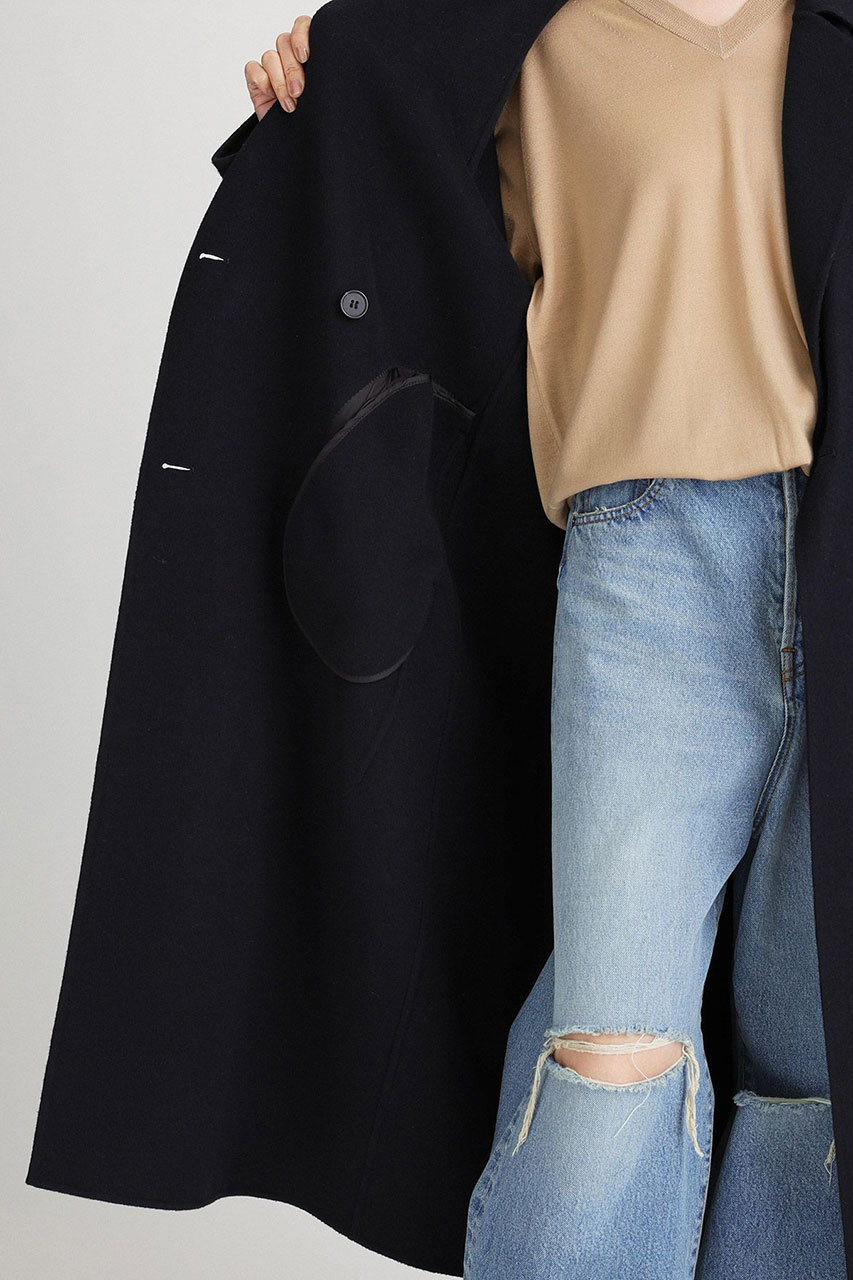 BRILL(ブリル)｜ウールロングリバーコート/ブラック の通販｜ELLESHOP