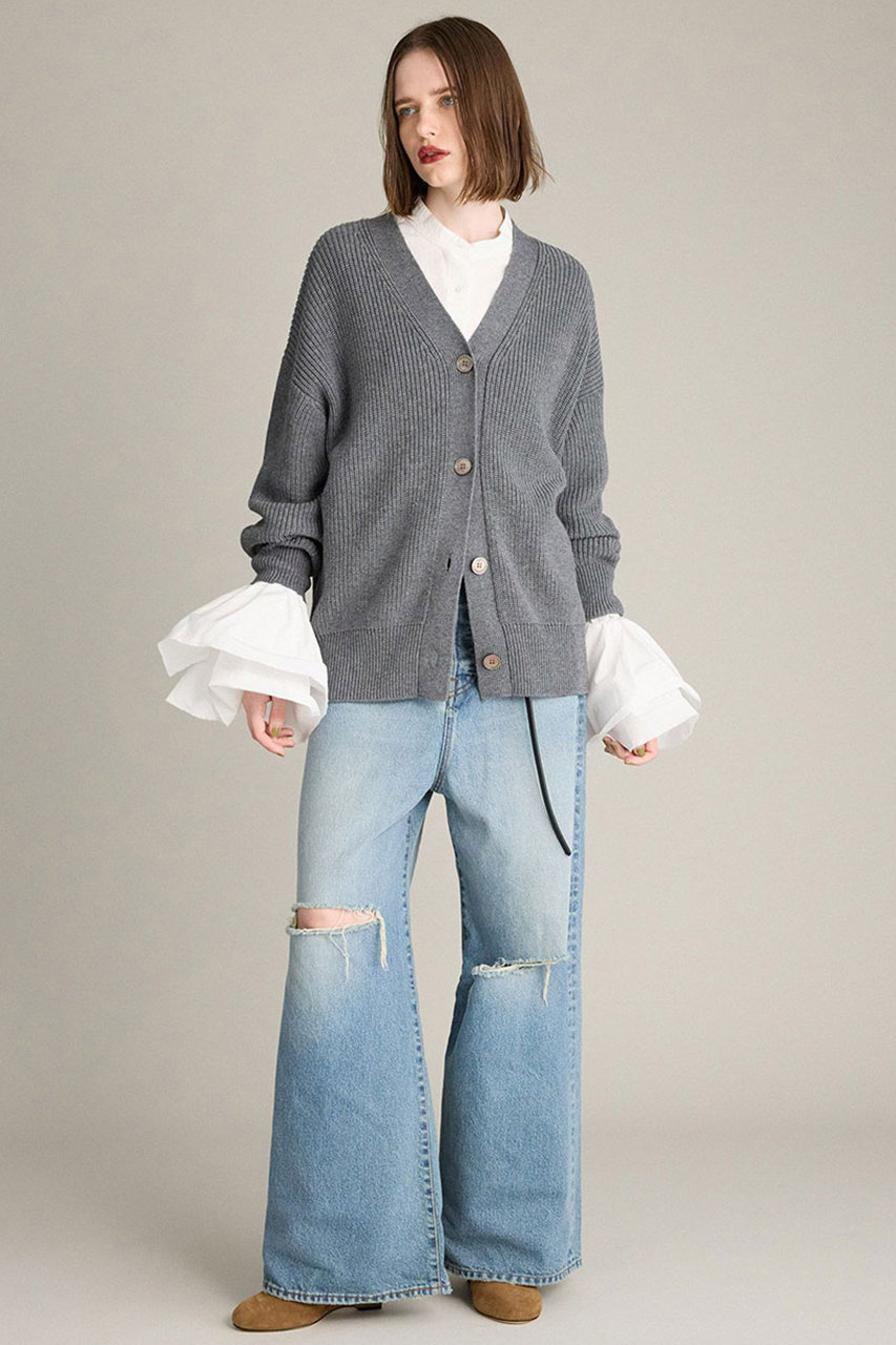 BRILL(ブリル)｜MODERN アゼVネックカーディガン/グレー の通販