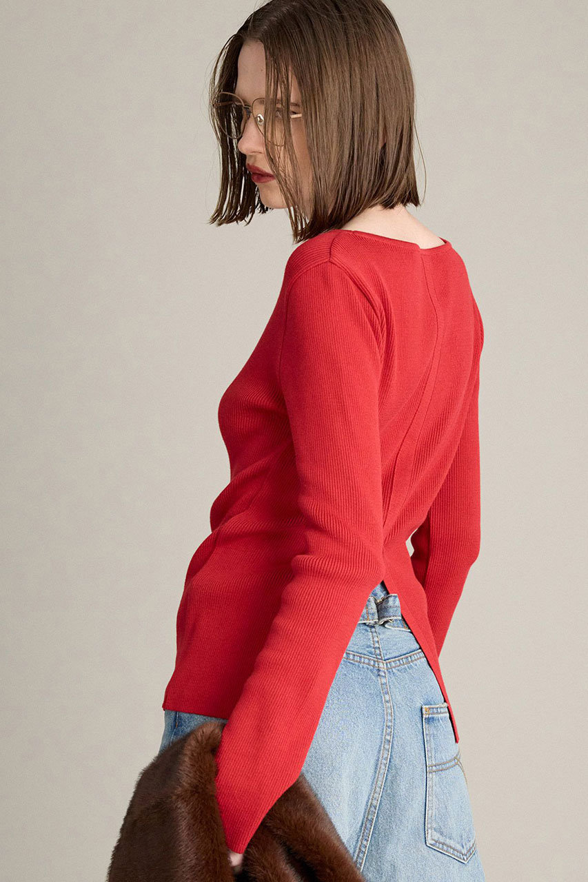 ブリル/BRILLのバックスリット リブプルオーバー(レッド/595660)