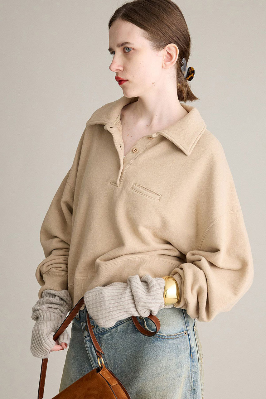 ブリル/BRILLのポロスウェット プルオーバー(ベージュ/595717)