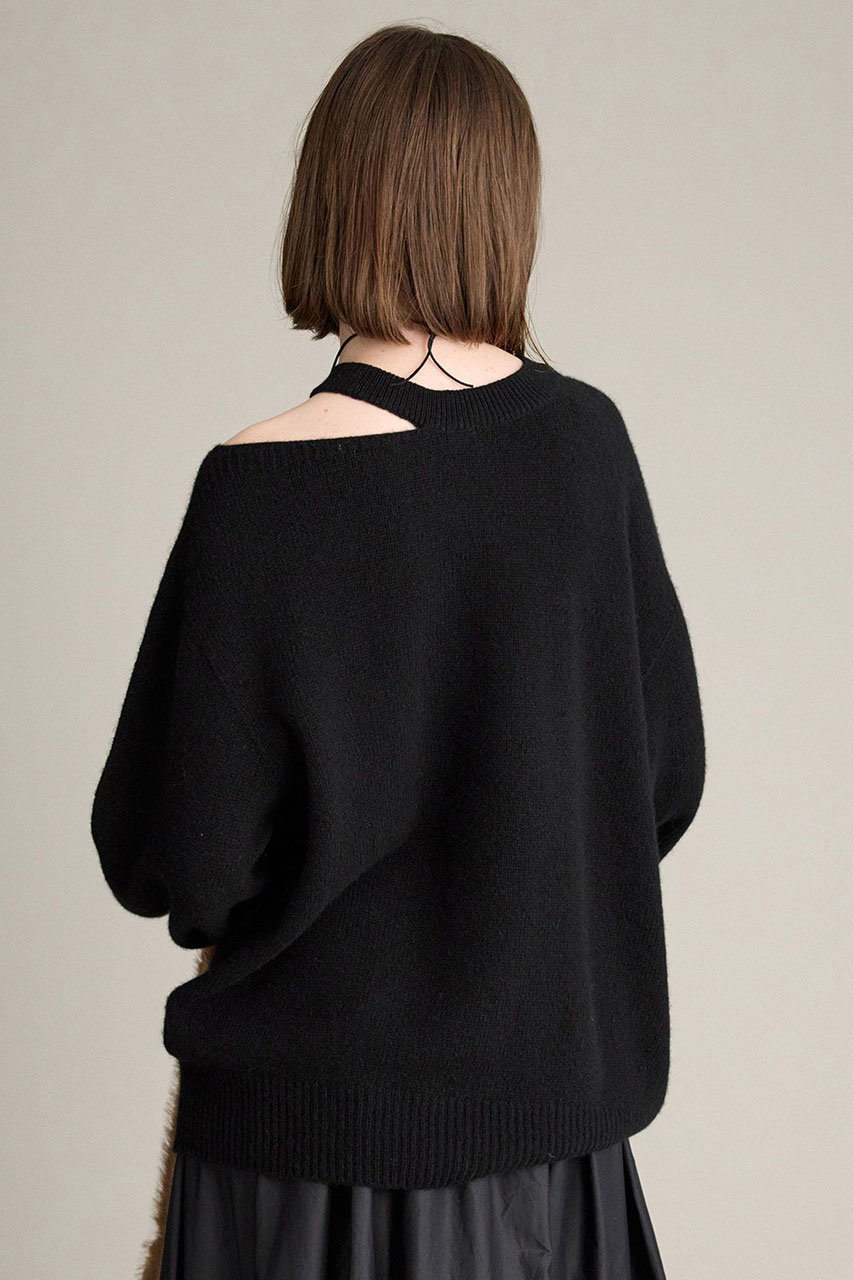 BRILL(ブリル)｜カシミミネックポイントプルオーバーニット/ブラック