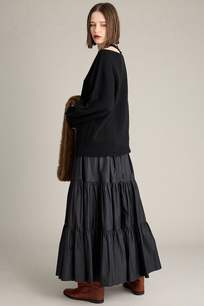 BRILL(ブリル)｜カシミミネックポイントプルオーバーニット/ブラック