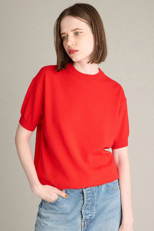 ブリル/BRILLのカシミヤハーフスリーブ プルオーバー(110300/110301)