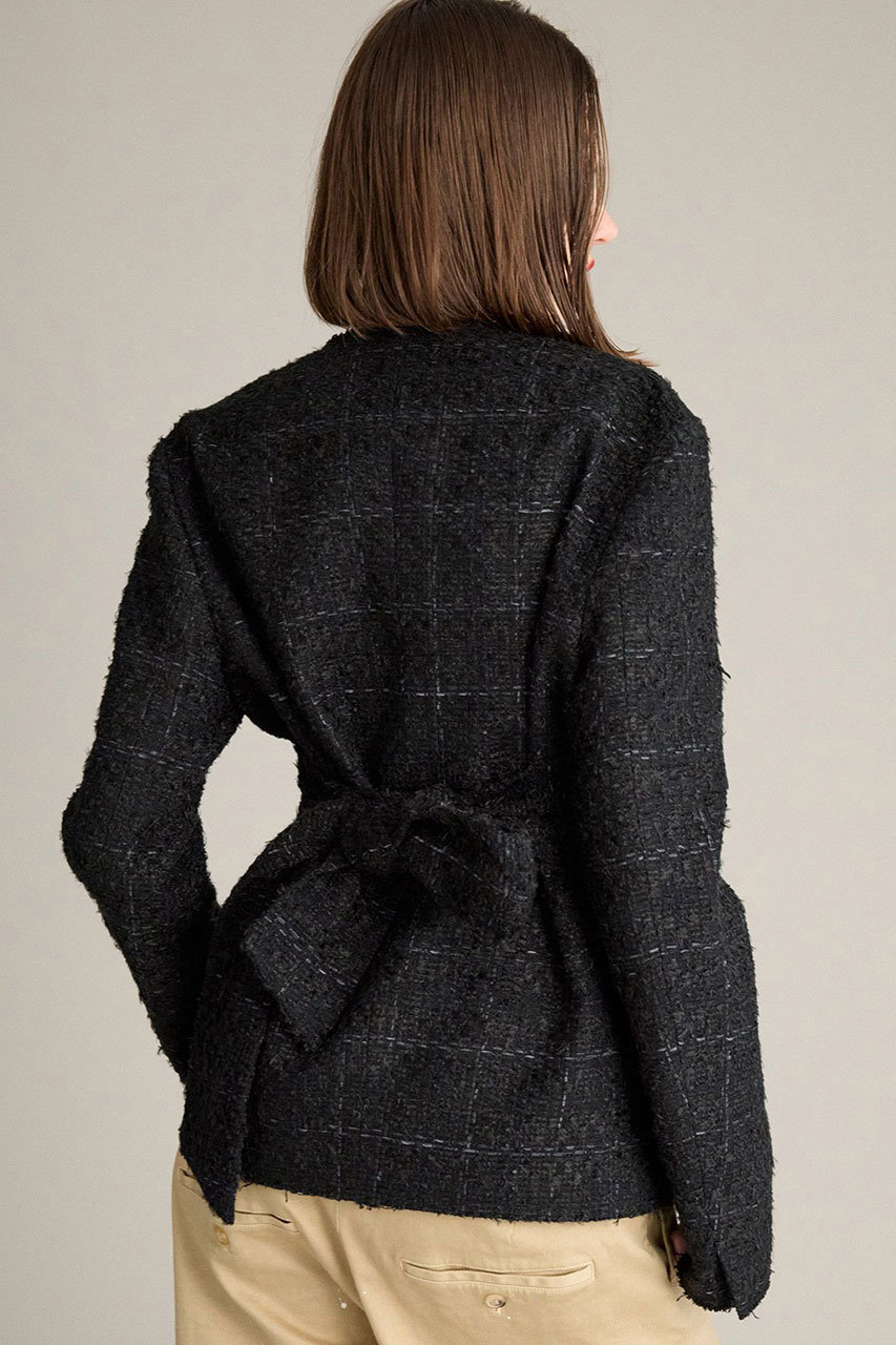 BRILL(ブリル)｜ツイードベルトジャケット/ブラック の通販｜ELLESHOP