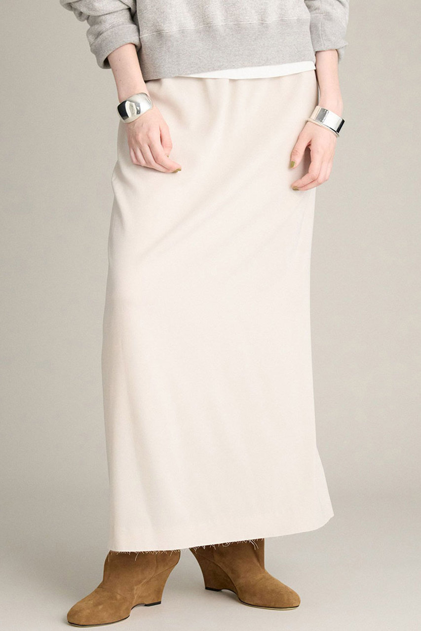 ブリル/BRILLのバックサテンドロストスカート(ホワイト/601749)