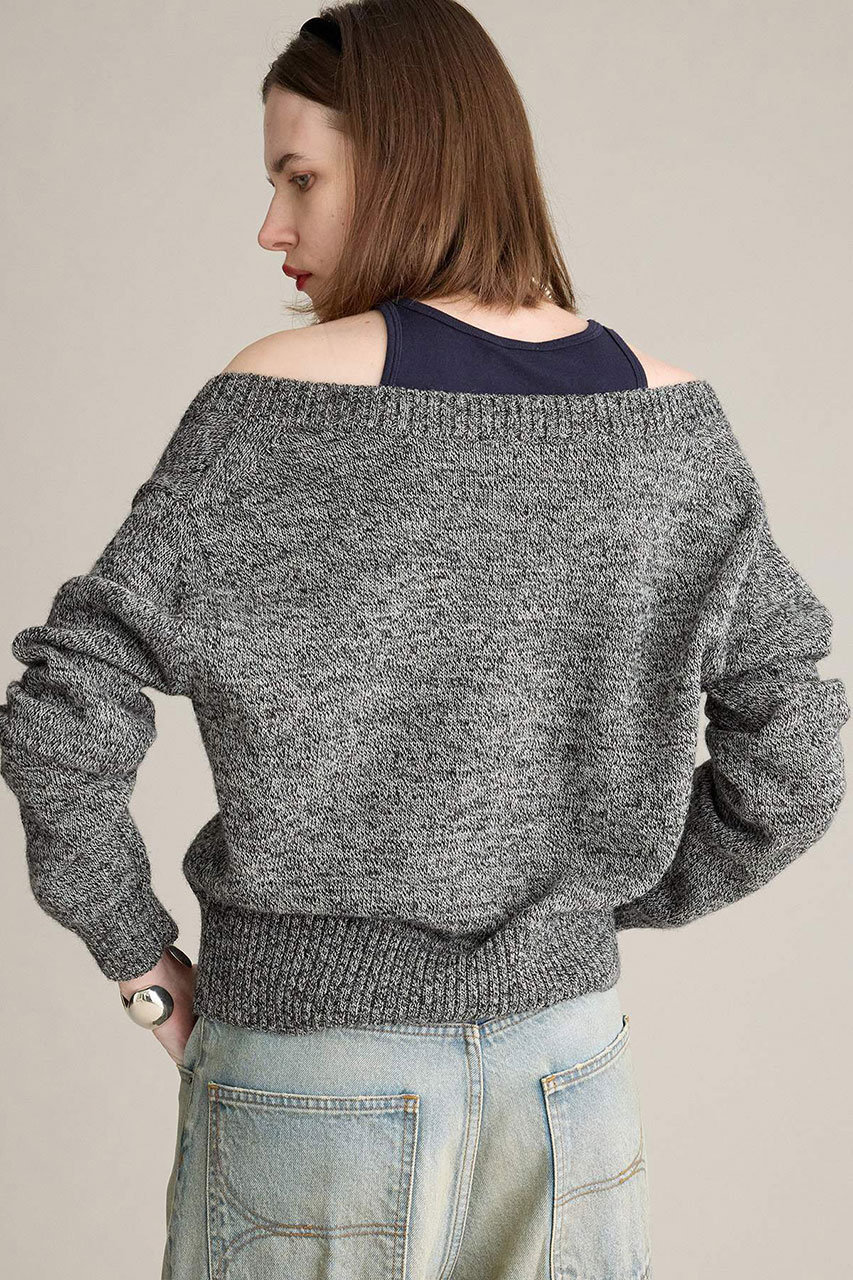 BRILL(ブリル)｜メランジドロップカーディガン/グレー の通販