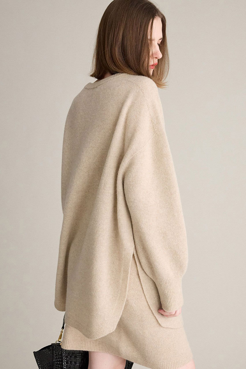 ブリル/BRILLのラムウールラウンドヘムプルオーバー(ライトベージュ/595668)