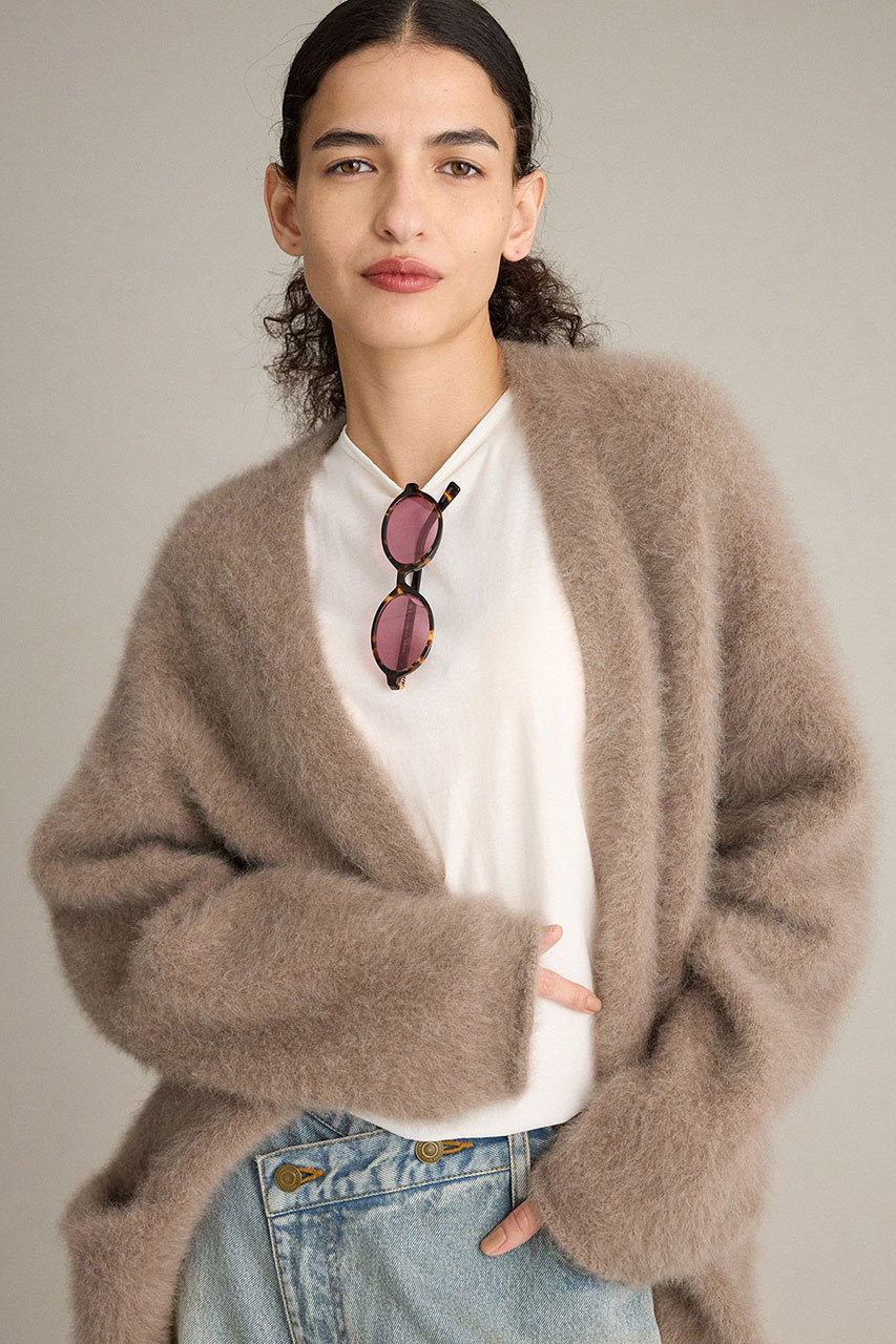 BRILL(ブリル)｜FOXカシミヤカーディガン/モカ の通販｜ELLESHOP