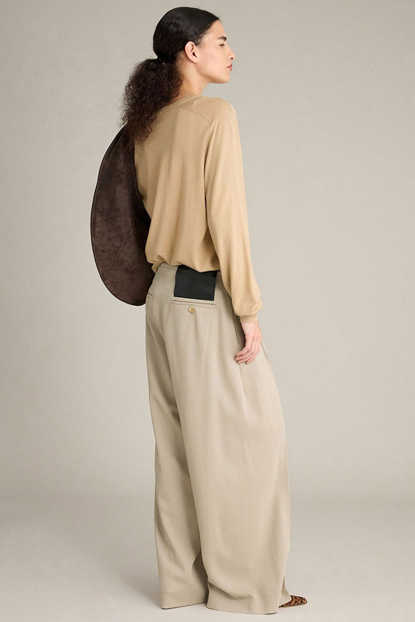 BRILL(ブリル)｜レザーパッチイージーパンツ/ベージュ の通販