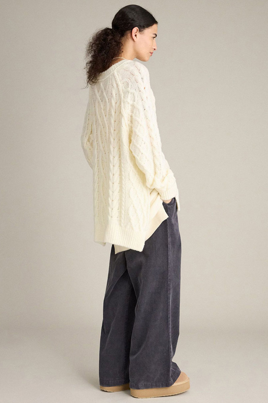 BRILL(ブリル)｜ケーブルスリットプルオーバー/ホワイト の通販