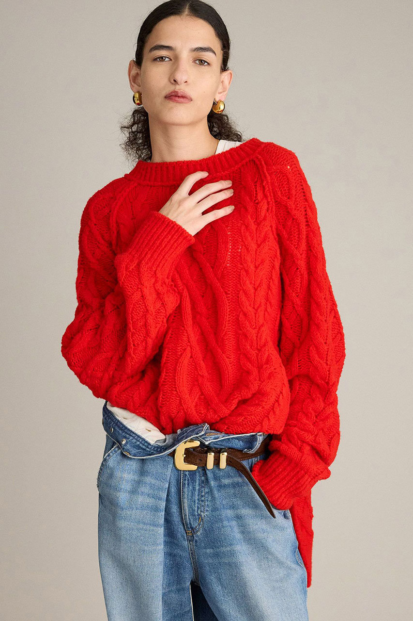 ブリル/BRILLの【予約販売】ケーブルスリットプルオーバー(レッド/595678)