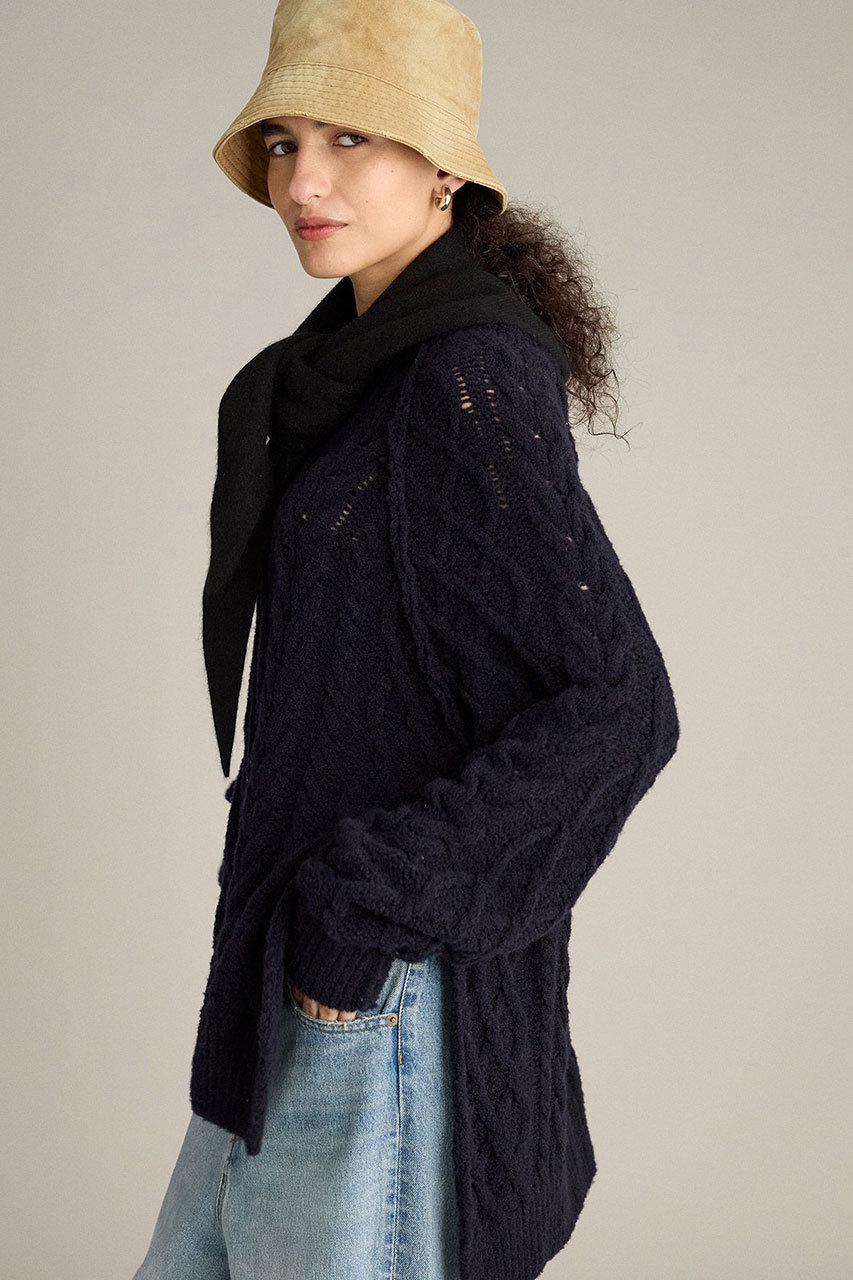 ブリル/BRILLのケーブルスリットプルオーバー(ダークネイビー/595678)