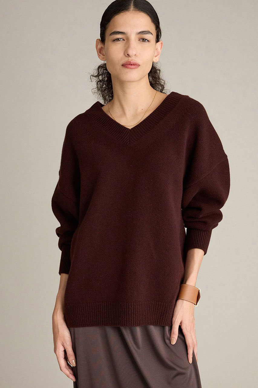 ブリル/BRILLのブリットウールVネックプルオーバー(ブラウン/608069)