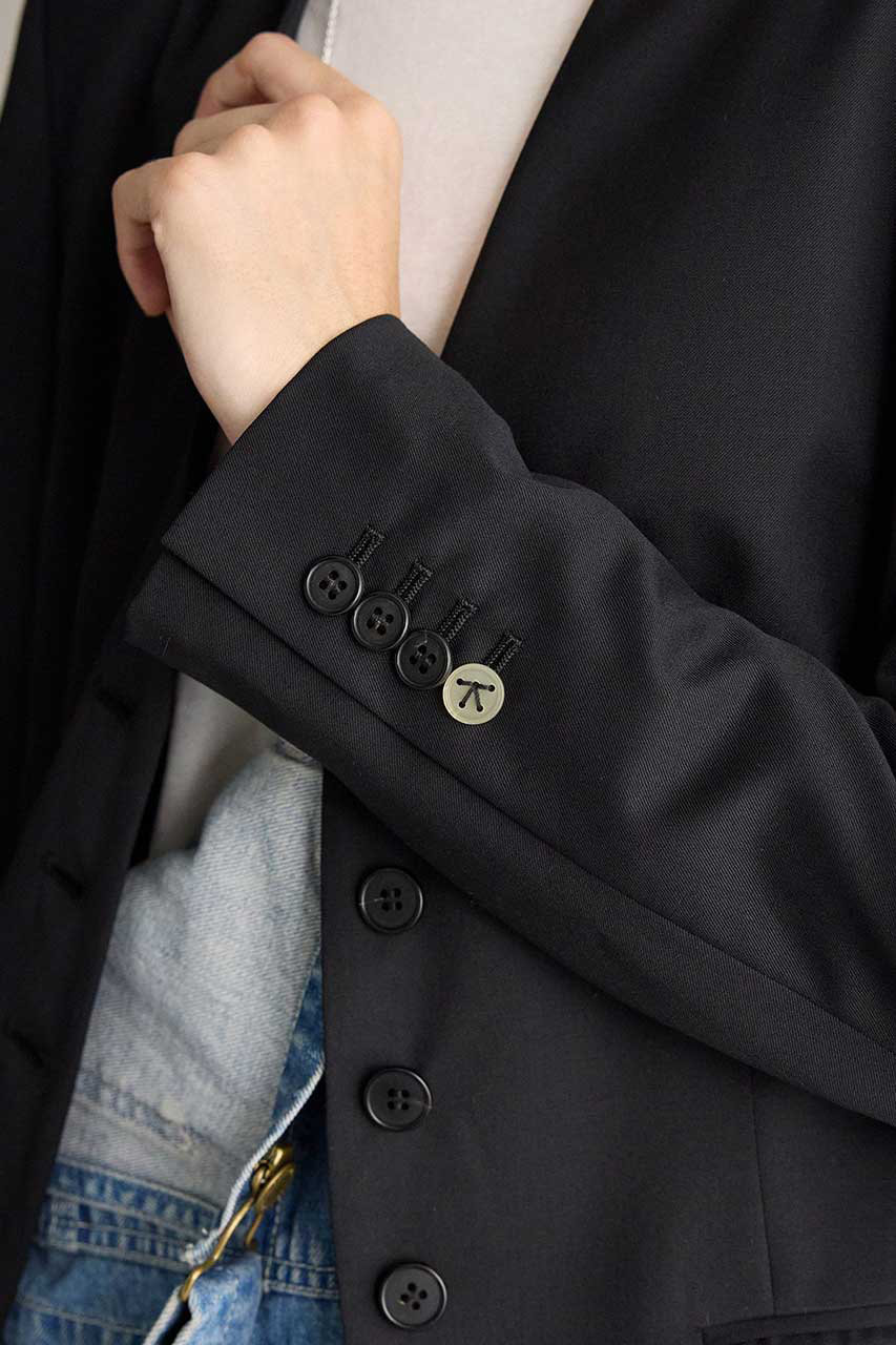 BRILL(ブリル)｜ウールノーカラージャケット/ブラック の通販