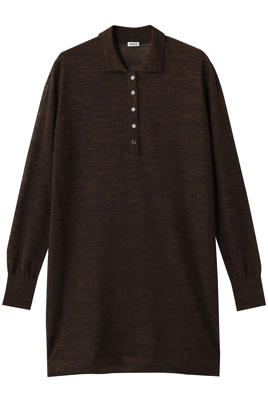 ブリル/BRILLのシアーポロロングプルオーバー(ブラウン/129397)