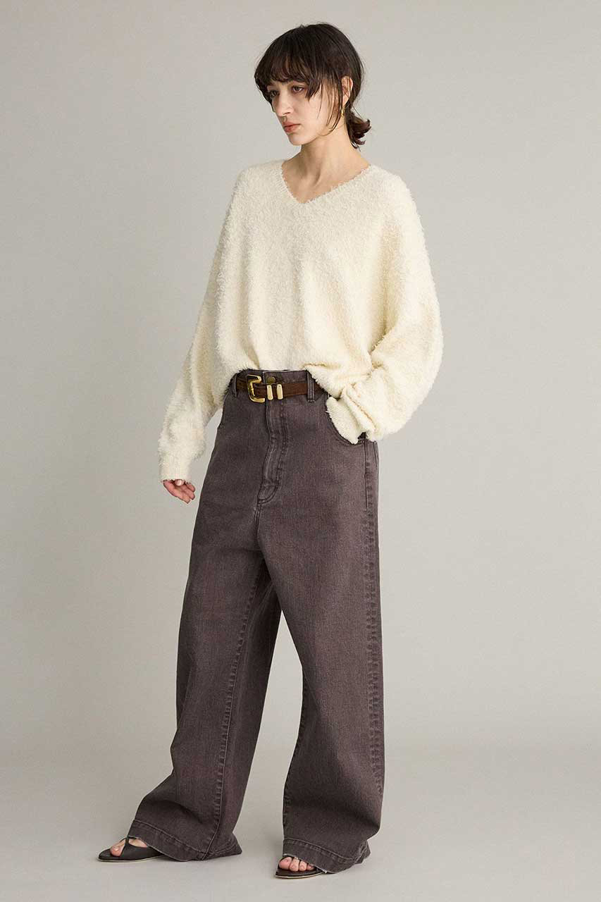 BRILL(ブリル)｜【予約販売】ハイウエストカラーデニム/ブラウン の