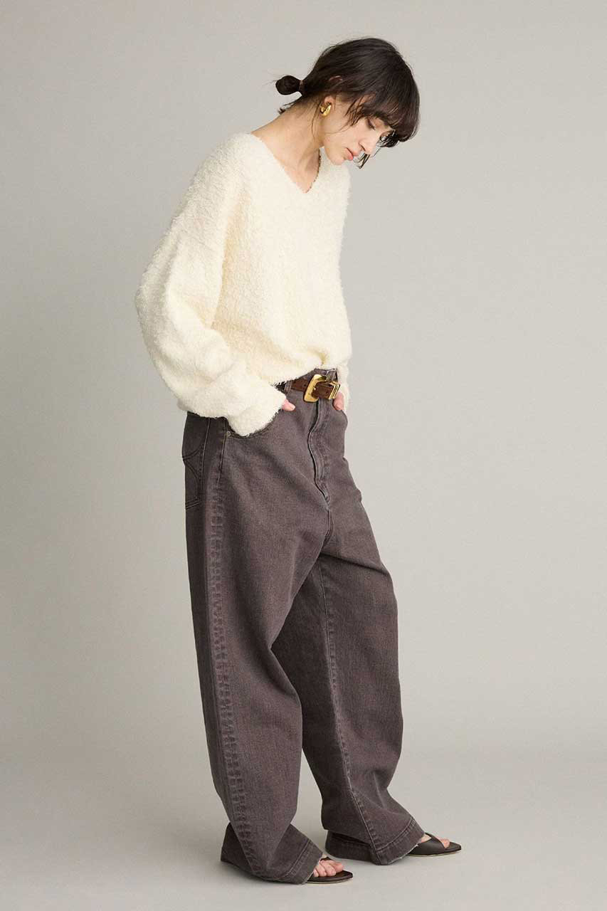 BRILL(ブリル)｜ハイウエストカラーデニム/ブラウン の通販｜ELLESHOP