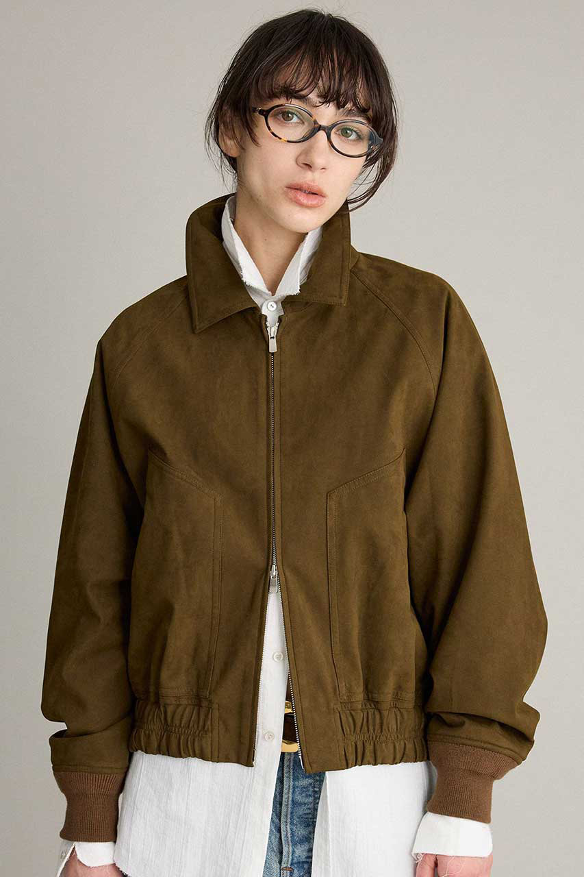BRILL(ブリル)｜スエードライクブルゾン/ブラウン の通販｜ELLESHOP