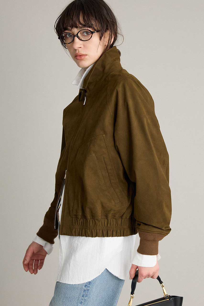 BRILL(ブリル)｜スエードライクブルゾン/ブラウン の通販｜ELLESHOP