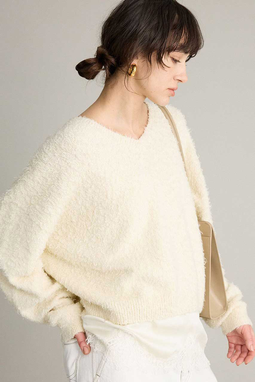 ブリル/BRILLの【予約販売】ニュアンスヤーンVネックプルオーバー(オフホワイト/635966)