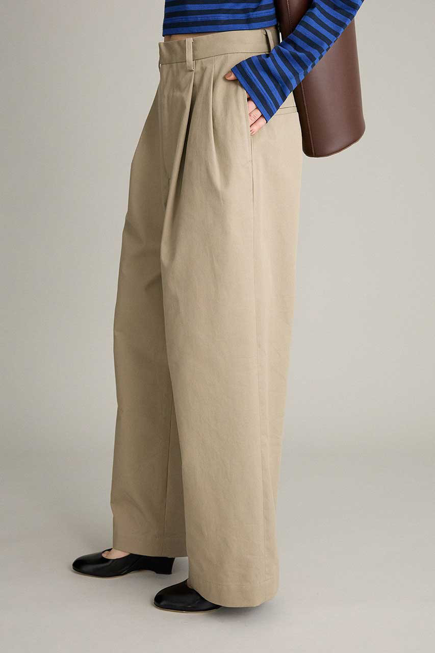 ブリル/BRILLの【予約販売】コットンチノタックパンツ(ベージュ/646660)