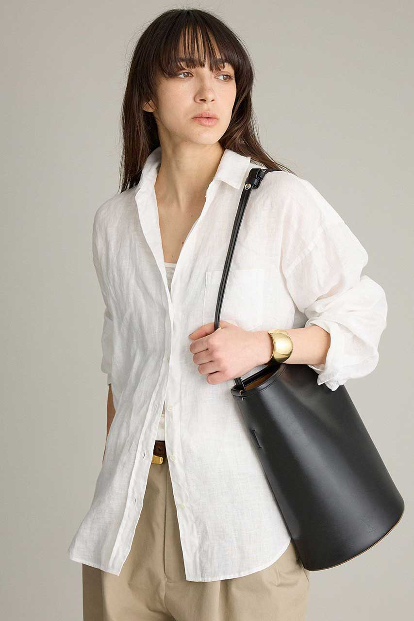 BRILL(ブリル)｜リネンスキッパーシャツ/ホワイト の通販｜ELLESHOP