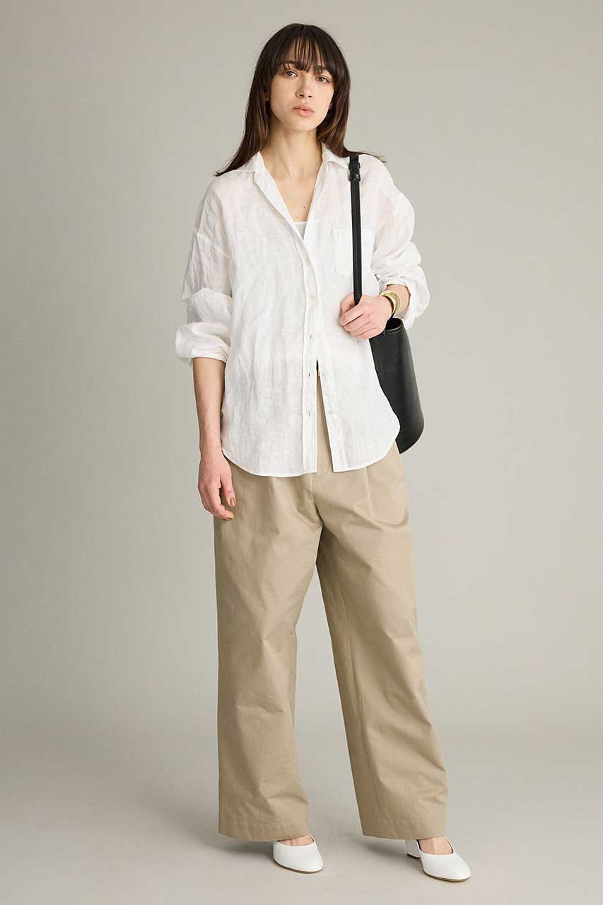 BRILL(ブリル)｜リネンスキッパーシャツ/ホワイト の通販｜ELLESHOP